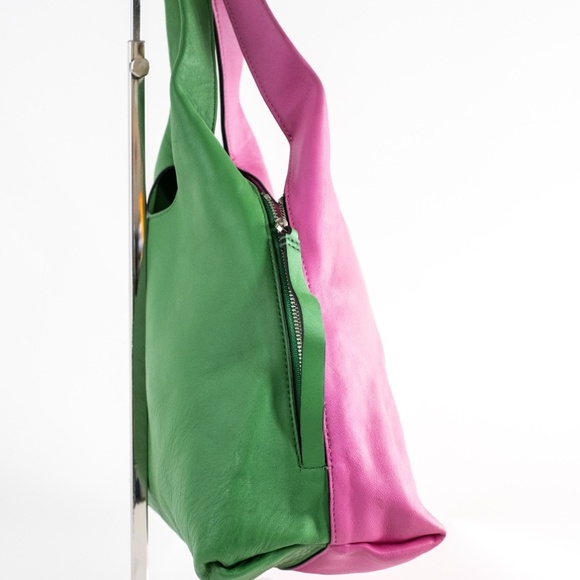 3.1 Phillip Lim Accessories Two-Toned Prism Tote Bag Pink Green $595 - Picture 7 of 15